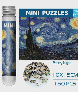 150-delige Puzzel in Proefbuis: Van Gogh's Sterrennacht - Uniek Cadeau