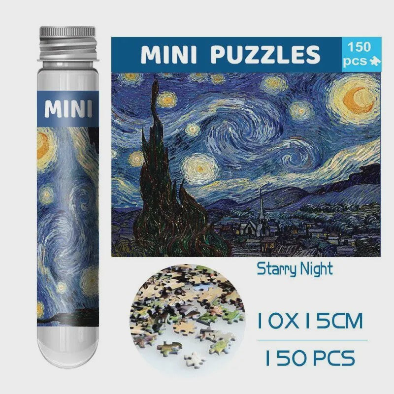 150-delige Puzzel in Proefbuis: Van Gogh's Sterrennacht - Uniek Cadeau