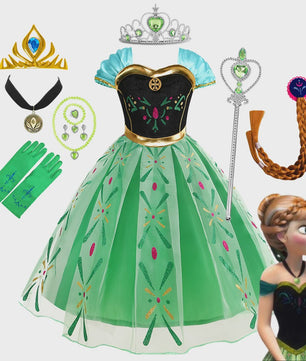 Prinsessenjurk Anna Frozen Kinderkostuum - Feestelijk Verkleedjurkje