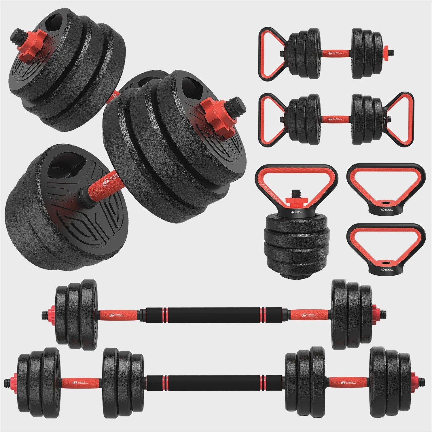 GartistGO 3-in-1 Verstelbare Dumbbell & Barbell Set 20kg - Krachttraining Thuis