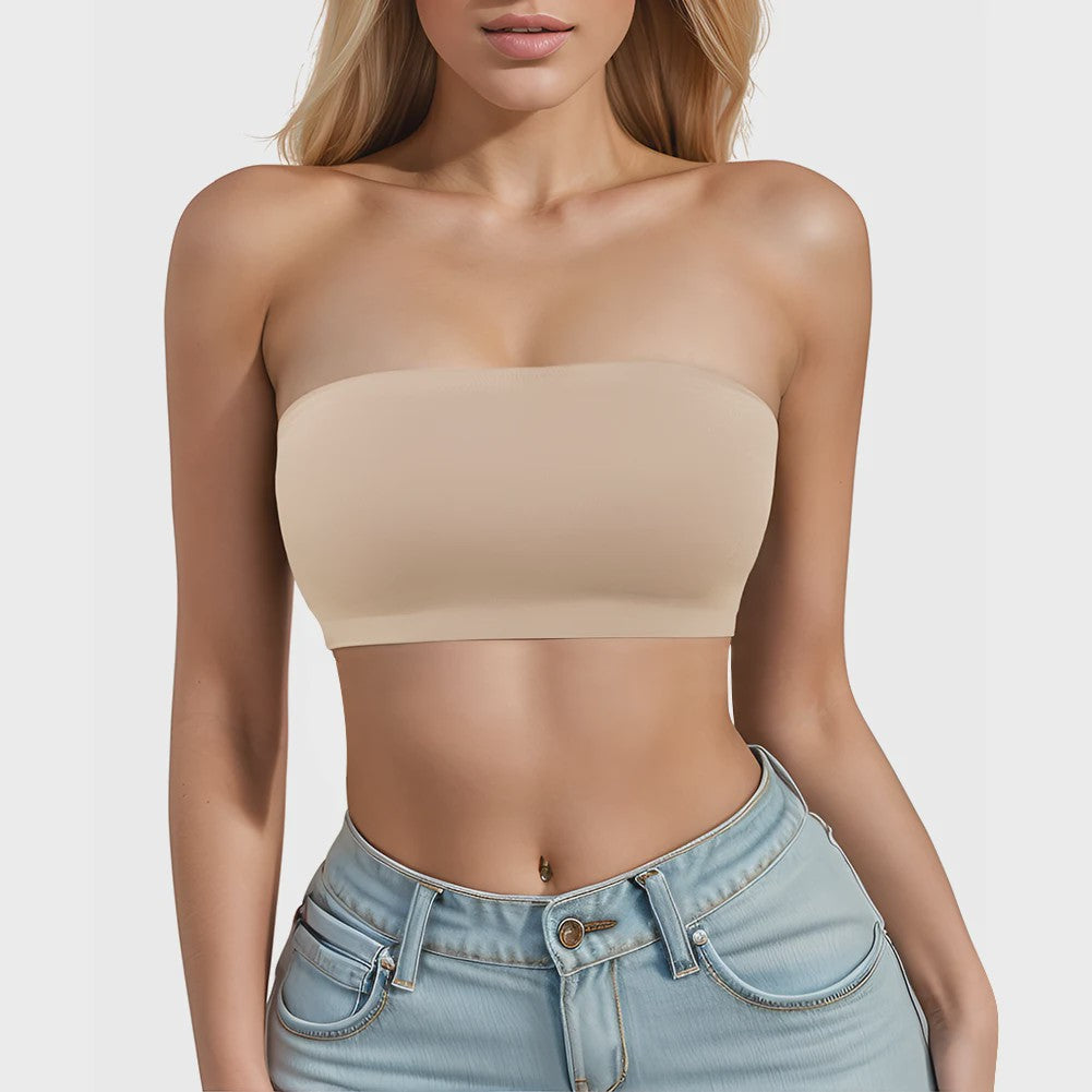 Naadloze Strapless Bandeau Top BH met Siliconen Anti-slip Strip - Comfortabele Lingerie voor Off-shoulder Outfits
