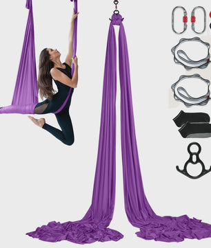 Aerial Yoga Hammock & Swing Starter Kit - 8.7/11 Yards Zijde Stof voor Alle Niveaus