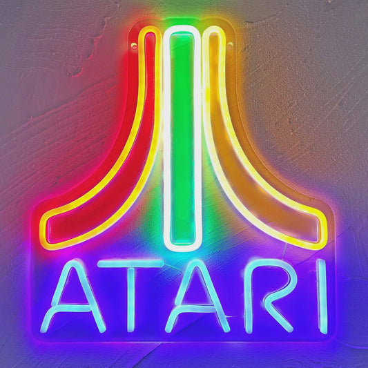 Atari LED Neon Sign - USB, Dimmable Verlichting voor Man Cave, Gaming Room & Bar