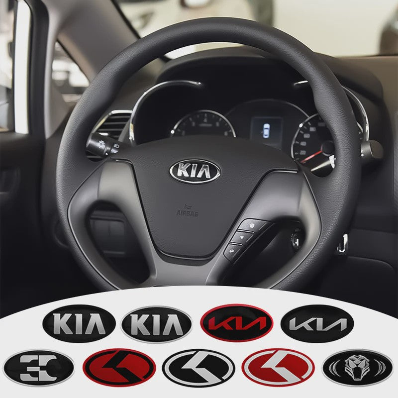Stuurwiel Embleem Badge Sticker voor KIA Modellen (6.1x3.2cm)