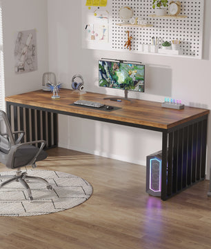 Industriële 180cm Bureau voor 2 Personen met Metalen Frame