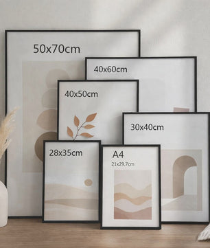 Moderne Zwarte Aluminium Fotolijst 40x50cm - Stijlvol Ophangen Verticaal/Horizontaal