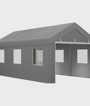 VEVOR Garagetent 6x3m - Stevig Stalen Frame, PE Zeil 160g/m², 2 Deuren & 6 Ramen