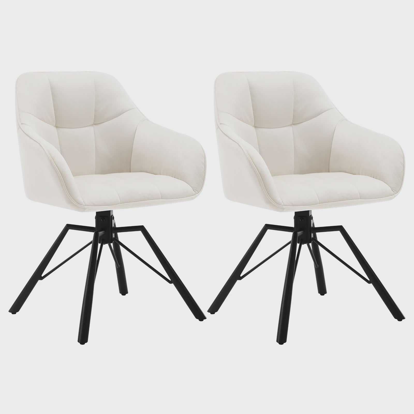 Set van 2 Comfortabele Draaistoelen met Armleuningen en Rugleuning - Stijlvol voor Keuken, Eetkamer en Woonkamer
