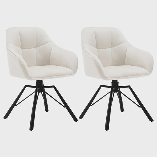 Set van 2 Comfortabele Draaistoelen met Armleuningen en Rugleuning - Stijlvol voor Keuken, Eetkamer en Woonkamer