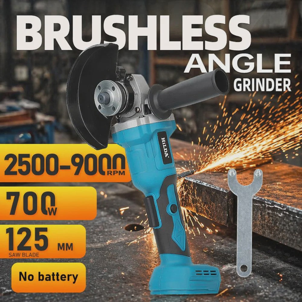 HILDA Brushless Accu Haakse Slijper 700W - 125mm - 2500-9000 RPM