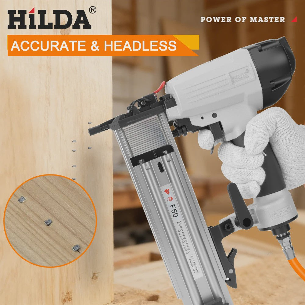 HILDA F50 Pneumatische Tacker & Nietmachine - 2-in-1 voor Meubels en Stoffering