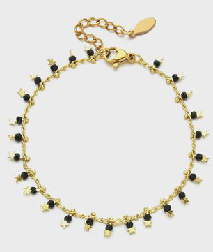 Bohemian Kralen Armband met Sterren & Tassel - Goudkleurig