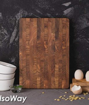 Grote Teak Houten Snijplank met Verborgen Handgrepen - Ideaal voor Vlees en Charcuterie
