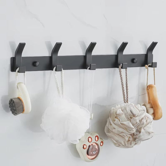 Moderne Zwarte Aluminium Wandhaken - Ophangrek voor Handdoeken, Jassen en Meer