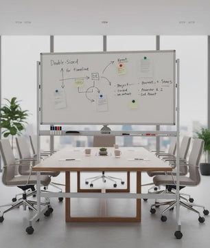Dubbelzijdig Mobiel Whiteboard 120x60cm met Magneten, Pennen en Gum