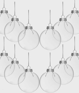 Set van 6 Transparante Kerstballen - Vulbaar & Ophangbaar - Decoratie & Cadeau
