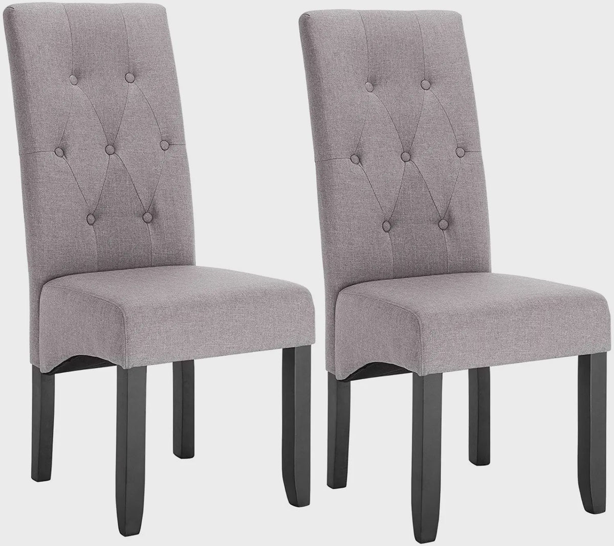 Set van 2 eetkamerstoelen met hoge rugleuning en comfortabele zitting - Massief Hout