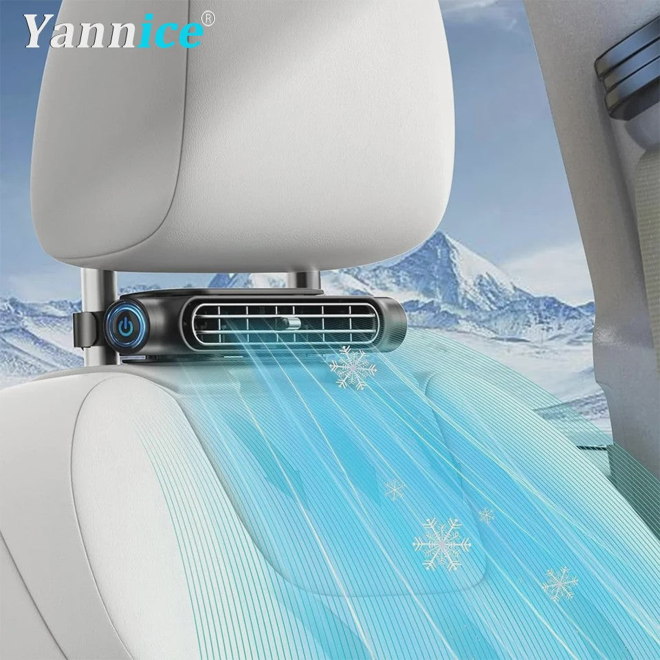 Verstelbare Auto Hoofdsteun Ventilator - 3 Snelheden & USB Voeding