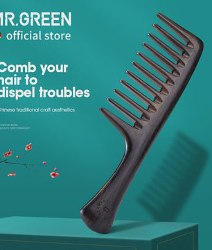 Natuurlijke Houten Kam met Brede Tanden - Anti-statisch & Scalp Massage Kam