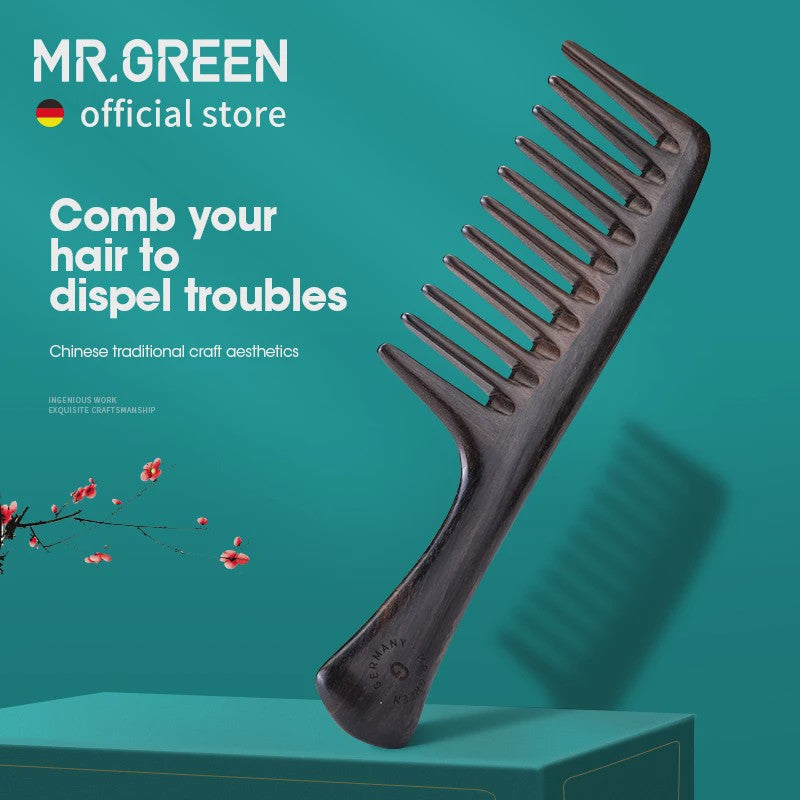 Natuurlijke Houten Kam met Brede Tanden - Anti-statisch & Scalp Massage Kam