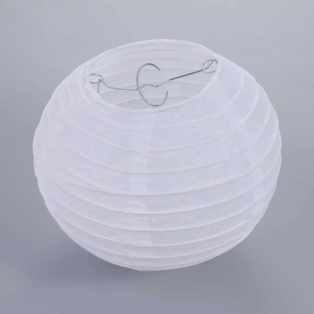 Witte Ronde Papieren Lampion - Chinese Sfeer voor Feest & Festival (10-40cm)
