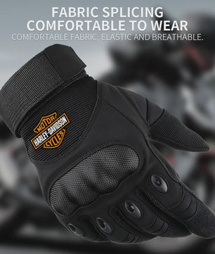 Lederen Motorhandschoenen met Carbon Fiber Bescherming - Veilig Rijden & Touchscreen Compatibel