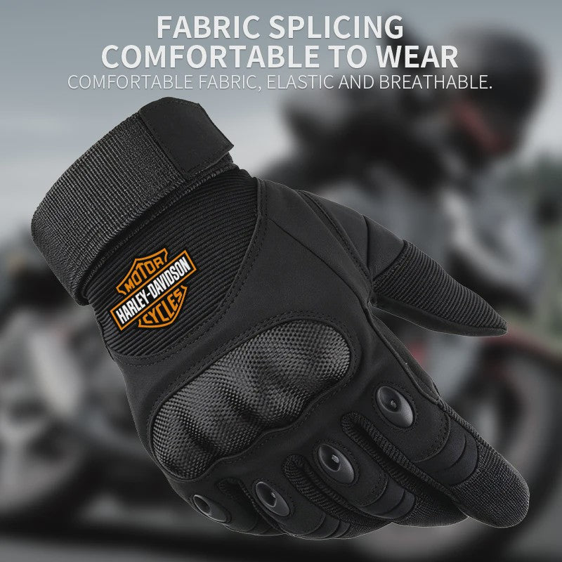 Lederen Motorhandschoenen met Carbon Fiber Bescherming - Veilig Rijden & Touchscreen Compatibel