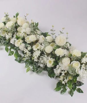 Luxe Witte Kunstbloemen Slinger 100cm - Bruiloft Tafeldecoratie & Achtergrond