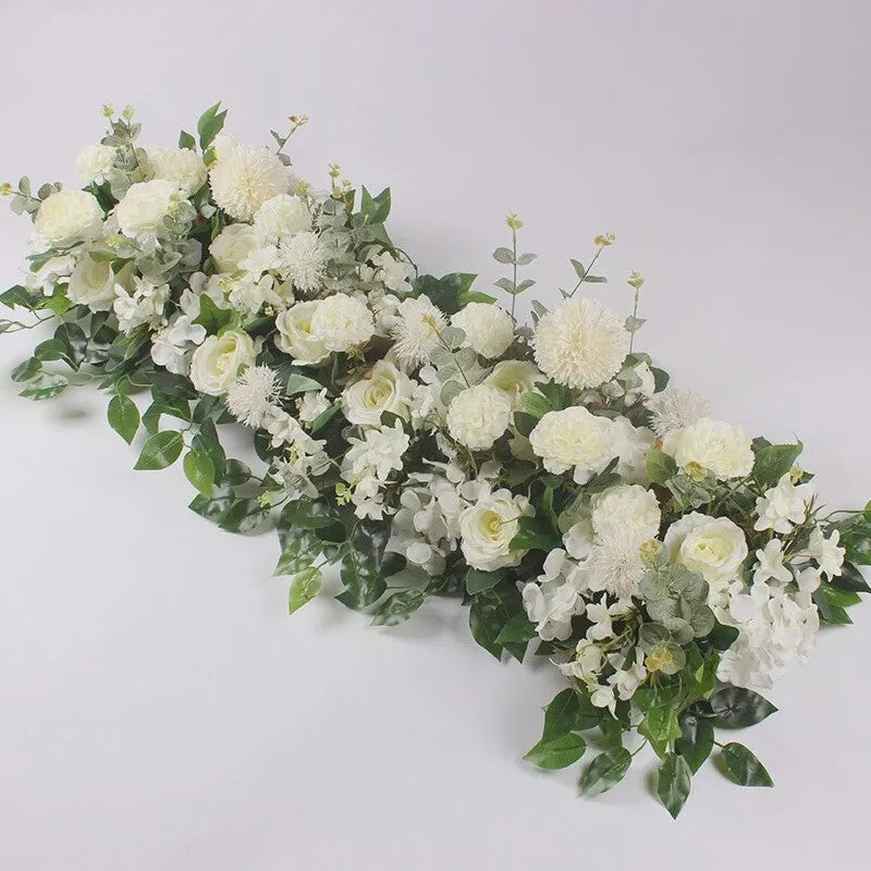 Luxe Witte Kunstbloemen Slinger 100cm - Bruiloft Tafeldecoratie & Achtergrond