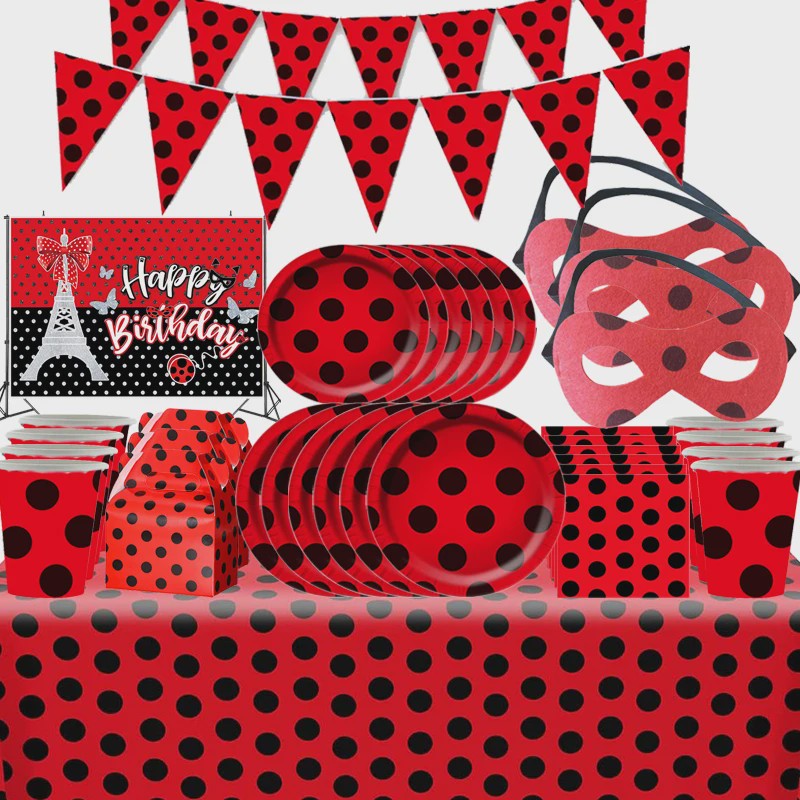 Feestdecoratie set lieveheersbeestje - Verjaardag & Babyborrel