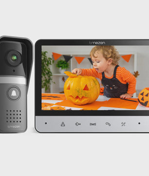TMEZON 4-Draads Videosysteem: 7" Intercom met Deurtelefoon & Ontgrendelfunctie