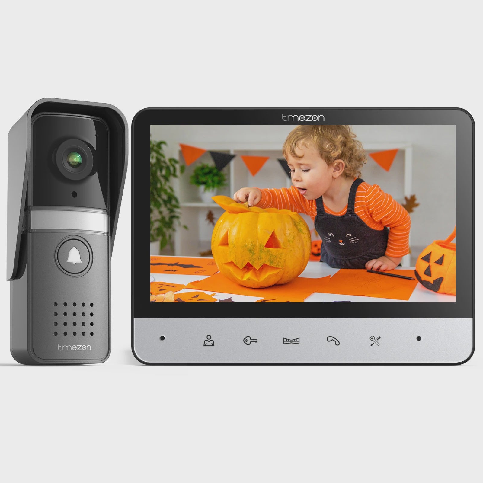 TMEZON 4-Draads Videosysteem: 7" Intercom met Deurtelefoon & Ontgrendelfunctie