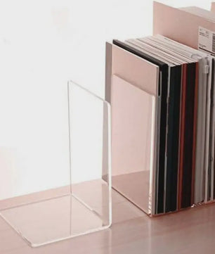 8x Stevige Doorzichtige Boekensteunen - Ideale Organizer voor Boeken, Films & CD's