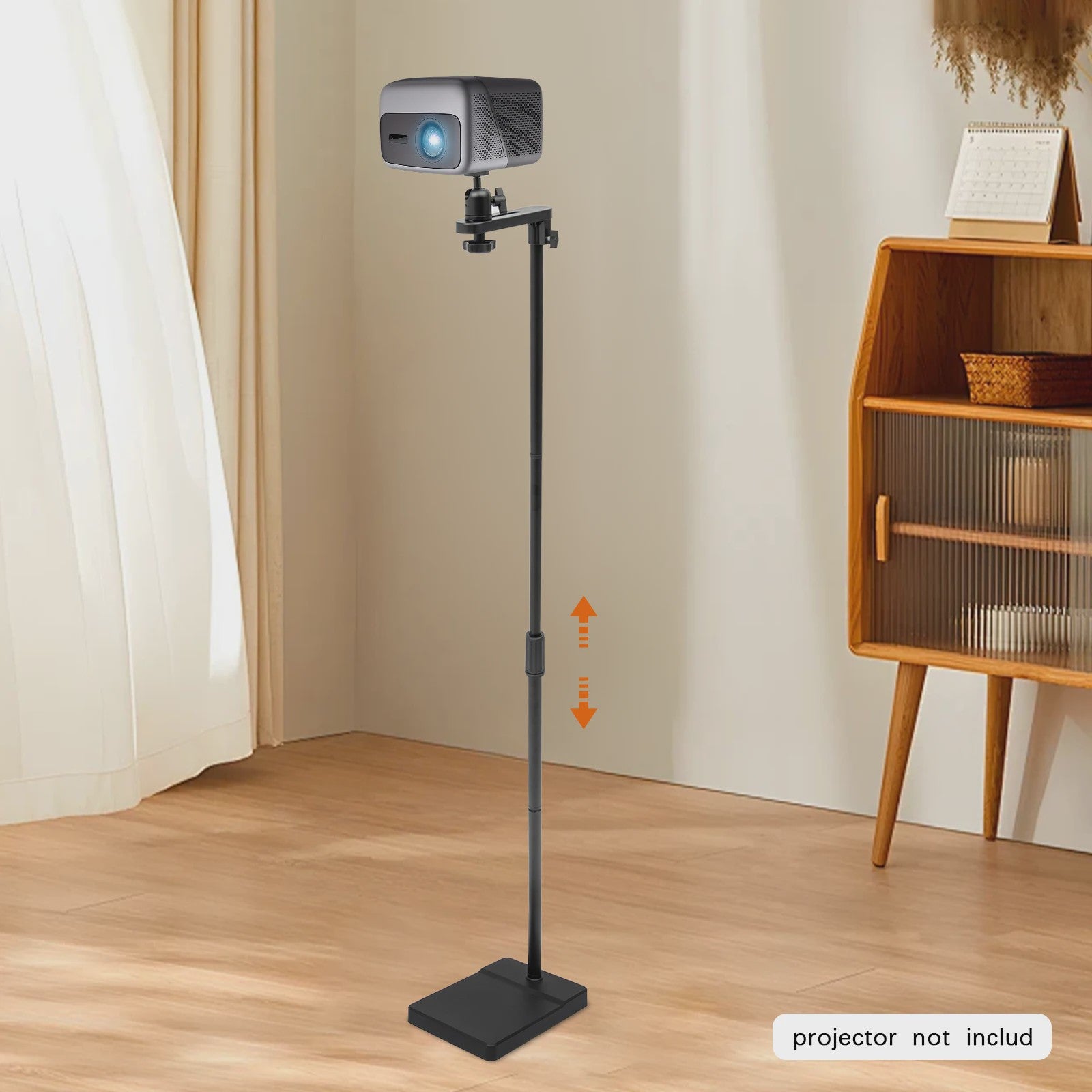 Verstelbare Projector Vloerstandaard 122-154 cm met 360° Draaibare Kop