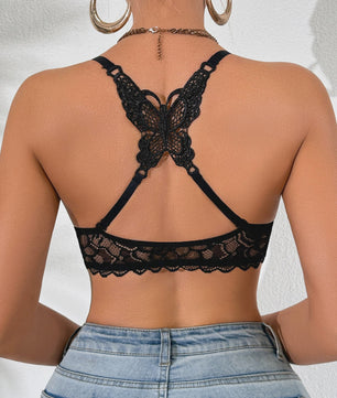 Luxe kanten push-up bh met vlinderdetail en voorsluiting