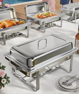 RVS Bain-Marie Set 8QT - Buffet Warmer voor Feesten, Catering & Bruiloften (2/4/6 Stuks)