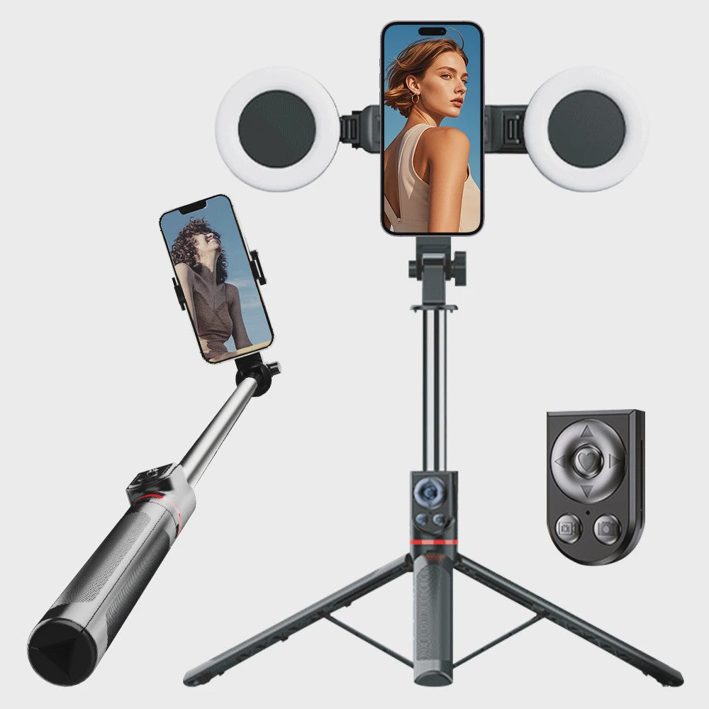 Selfie Statief met Ringlamp & Bluetooth Afstandsbediening - 180cm
