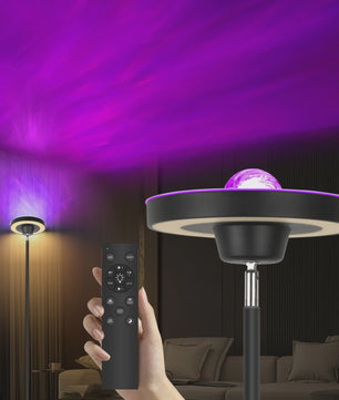Moderne LED Vloerlamp met Watergolf Effect, RGB & CCT Sfeerverlichting en Leeslamp Functie