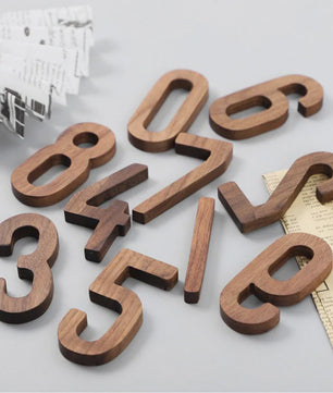 Houten Huisnummer met Magneet - 3 Inch Walnoot - 3D Adresnummer voor Buiten