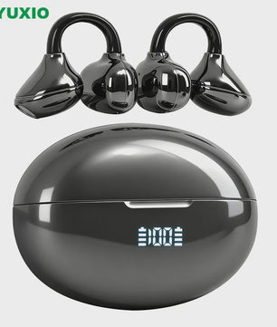 UYUXIO Clip-On Oordopjes met Microfoon - IPX7 Waterdicht & Bluetooth 5.4 voor Sport