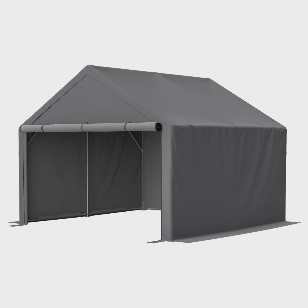 Donkergrijze Fietsenstalling Tent - 305x296x233cm - Outdoor Opslag voor Fietsen & Tuin Gereedschap