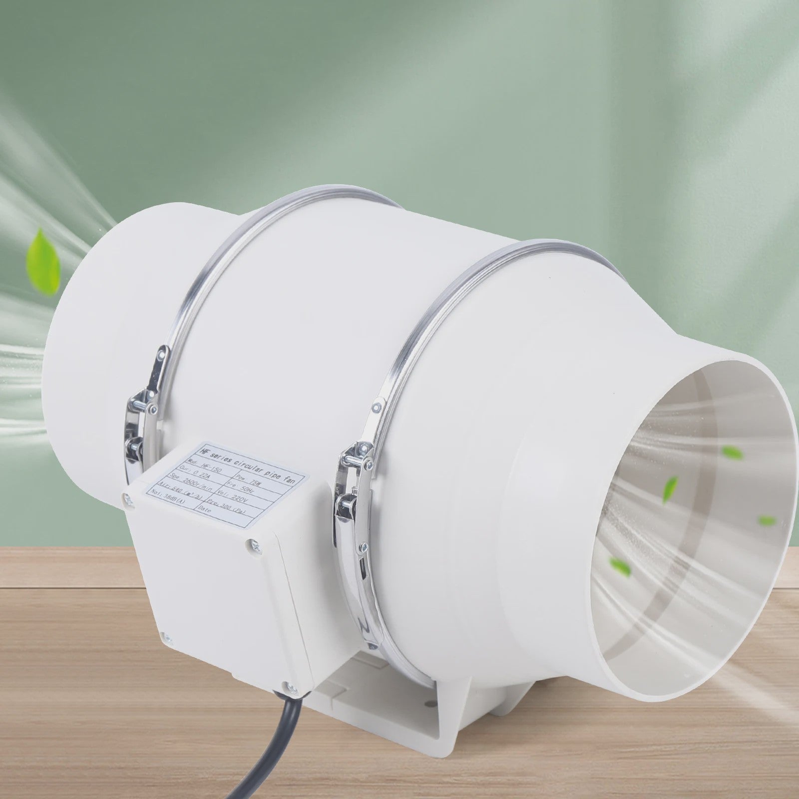 Stille Afzuigventilator 220V voor Kanalen - Keuken, Badkamer, Toilet - 2600RPM