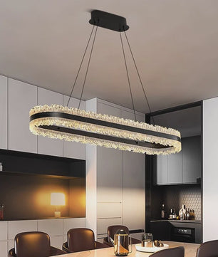 Moderne Ovalen Kristallen Plafondlamp - Hanglamp voor Eetkamer & Keuken