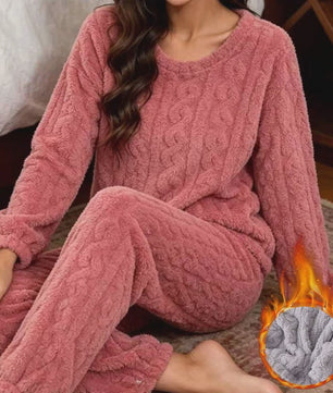 Dames Pyjama Set Herfst/Winter - Zacht Coral Velvet Jacquard Loungewear