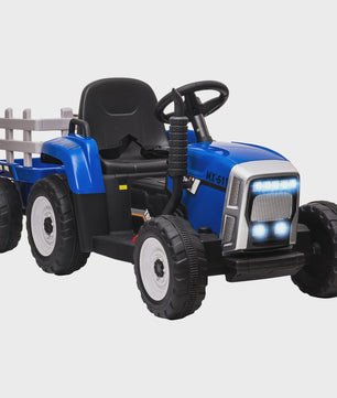 Elektrische Kinder Tractor met Aanhanger - Blauw (3-6 Jaar)