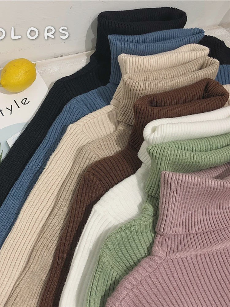 Dames Gebreide Turtleneck Trui - Slim Fit Koreaans Stijl | Herfst & Winter Collectie