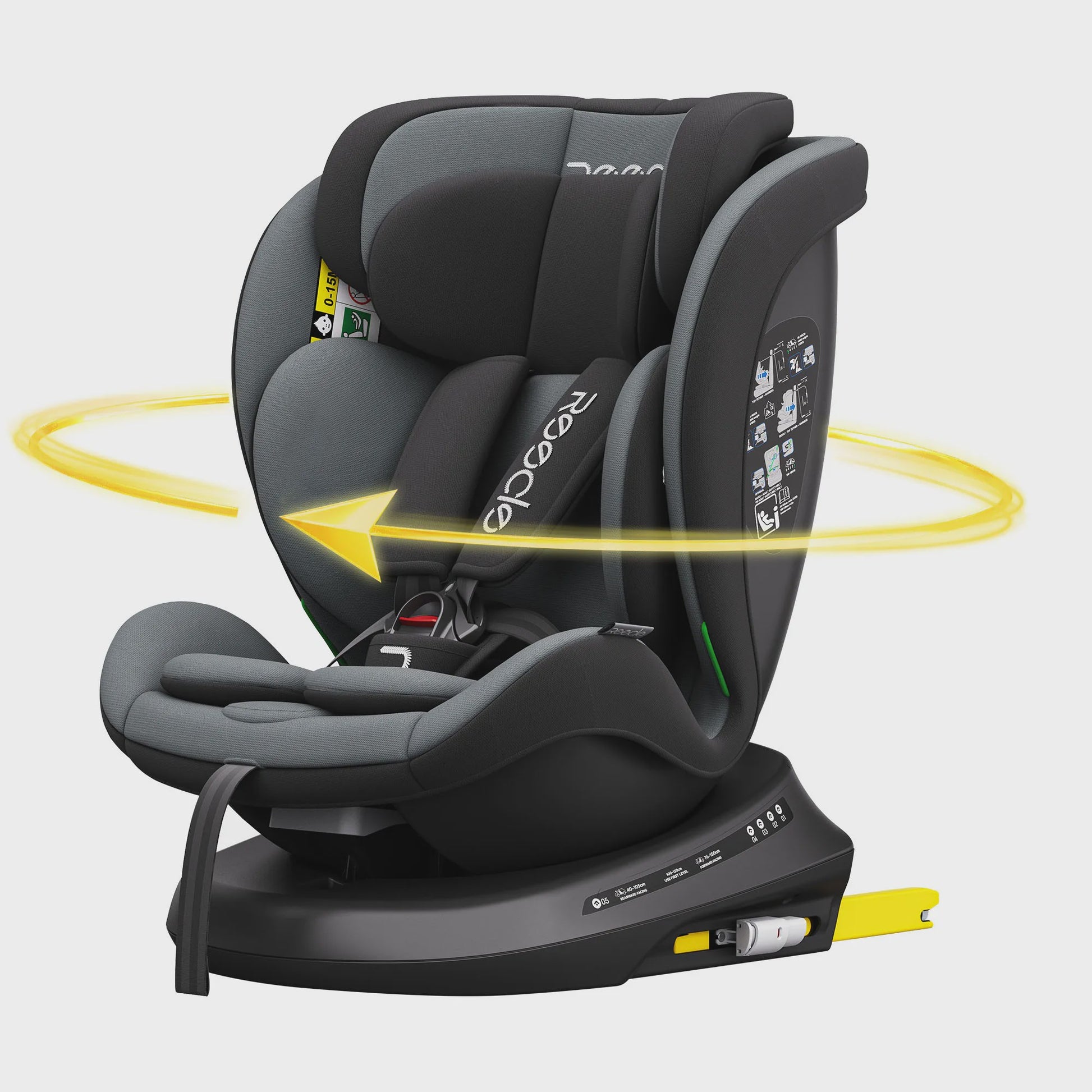 Reecle I-Size 360° Draaibaar Autostoeltje 40-150cm (0-12 Jaar) met ISOFIX