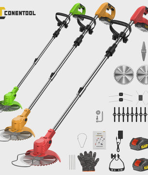 Krachtige 21V Accu Grastrimmer 15000RPM - Inklapbaar, met 5 Bladen & Makita 18V Batterij Compatibel - Snoerloze Bosmaaier & Onkruidtrimmer