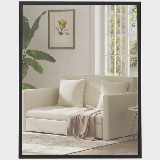Rechthoekige Wandspiegel 70x90 cm met Zwart Frame – Stijlvol voor Woonkamer, Slaapkamer of Badkamer