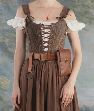 Steampunk Middeleeuwse Lederen Telefoon Portemonnee Tas met Riem - Cosplay Accessoire